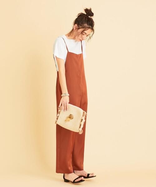 BEAUTY&YOUTH UNITED ARROWS(ビューティーアンドユースユナイテッドアローズ)の「BY∴ サテンキャミソールサロペット -ウォッシャブル- ◆(サロペット/オーバーオール・レディース・ブラウン/ブラック・MEDIUM/SMALL)」の7枚目の写真
