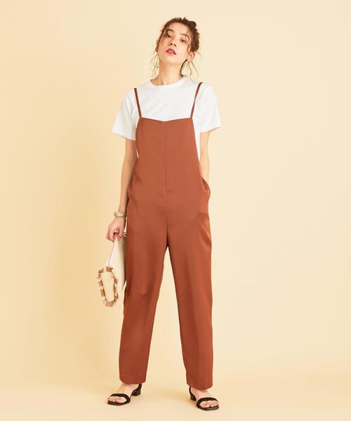 BEAUTY&YOUTH UNITED ARROWS(ビューティーアンドユースユナイテッドアローズ)の「BY∴ サテンキャミソールサロペット -ウォッシャブル- ◆(サロペット/オーバーオール・レディース・ブラウン/ブラック・MEDIUM/SMALL)」の9枚目の写真