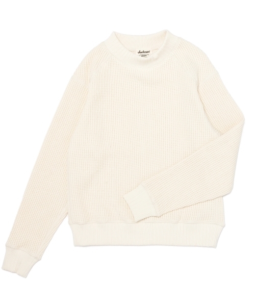 BEAMS BOY(ビームスボーイ)の「Jackman / ワッフル ミドルネック トップス(スウェット・レディース・ナチュラル/ネイビー・ONE SIZE)」の9枚目の写真