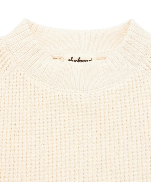 BEAMS BOY(ビームスボーイ)の「Jackman / ワッフル ミドルネック トップス(スウェット・レディース・ナチュラル/ネイビー・ONE SIZE)」の11枚目の写真
