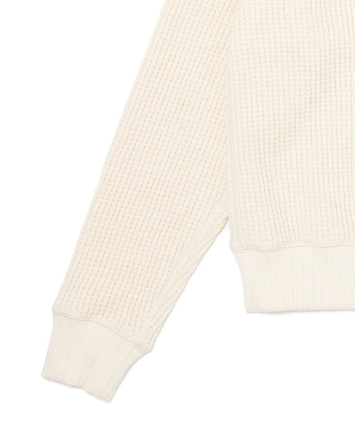 BEAMS BOY(ビームスボーイ)の「Jackman / ワッフル ミドルネック トップス(スウェット・レディース・ナチュラル/ネイビー・ONE SIZE)」の12枚目の写真