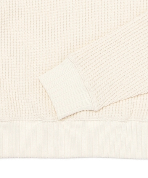 BEAMS BOY(ビームスボーイ)の「Jackman / ワッフル ミドルネック トップス(スウェット・レディース・ナチュラル/ネイビー・ONE SIZE)」の13枚目の写真