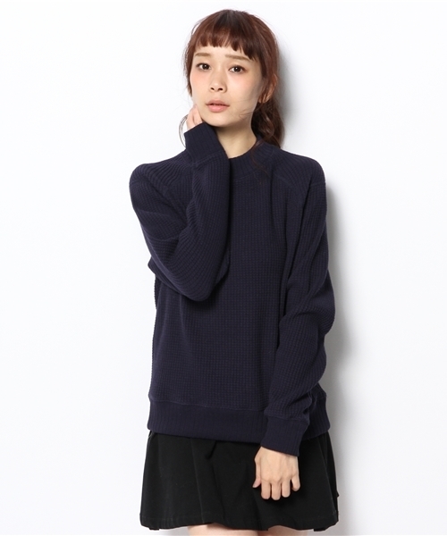 BEAMS BOY(ビームスボーイ)の「Jackman / ワッフル ミドルネック トップス(スウェット・レディース・ナチュラル/ネイビー・ONE SIZE)」の22枚目の写真