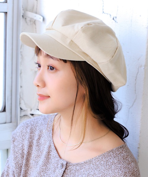 14+（イチヨンプラス）の「コットンキャスケット（キャスケット・レディース・ブラック/ベージュ/ネイビー/ブラウン/カーキ・FREE）」の3枚目の写真