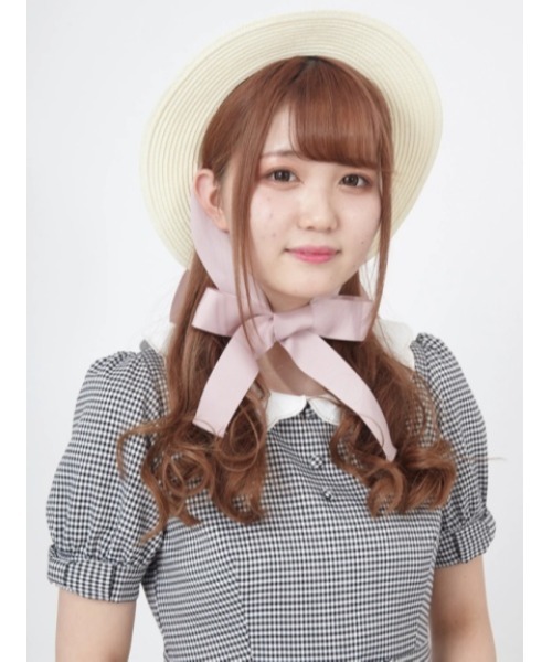 Ank Rouge（アンクルージュ）の「グログランリボンペーパーハット（ハット・レディース・ブラック/ピンク・FREE）」の7枚目の写真
