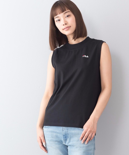 FILA（フィラ）の「【FILA/フィラ】ノースリーブＴシャツ　ＦＬ１８０８　ワンポイント刺繍（タンクトップ・レディース・ホワイト/ブラック/パープル・MEDIUM/LARGE）」の3枚目の写真