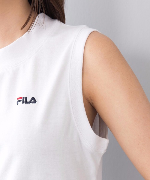 FILA（フィラ）の「【FILA/フィラ】ノースリーブＴシャツ　ＦＬ１８０８　ワンポイント刺繍（タンクトップ・レディース・ホワイト/ブラック/パープル・MEDIUM/LARGE）」の15枚目の写真