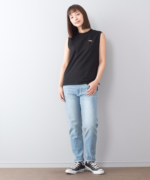 FILA（フィラ）の「【FILA/フィラ】ノースリーブＴシャツ　ＦＬ１８０８　ワンポイント刺繍（タンクトップ・レディース・ホワイト/ブラック/パープル・MEDIUM/LARGE）」の13枚目の写真