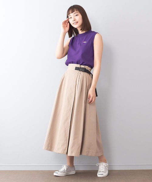 FILA（フィラ）の「【FILA/フィラ】ノースリーブＴシャツ　ＦＬ１８０８　ワンポイント刺繍（タンクトップ・レディース・ホワイト/ブラック/パープル・MEDIUM/LARGE）」の8枚目の写真