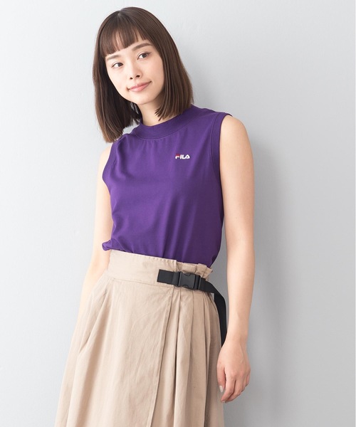 FILA（フィラ）の「【FILA/フィラ】ノースリーブＴシャツ　ＦＬ１８０８　ワンポイント刺繍（タンクトップ・レディース・ホワイト/ブラック/パープル・MEDIUM/LARGE）」の5枚目の写真