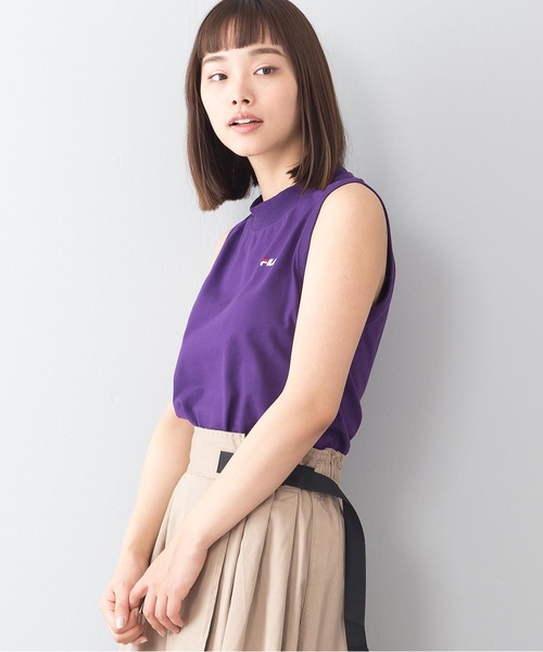 FILA（フィラ）の「【FILA/フィラ】ノースリーブＴシャツ　ＦＬ１８０８　ワンポイント刺繍（タンクトップ・レディース・ホワイト/ブラック/パープル・MEDIUM/LARGE）」の4枚目の写真
