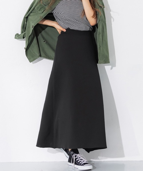 coca（coca）（コカ）の「ニットフレアスカート（スカート・レディース・グリーン/ブルー/イエロー/ブラック/マスタード/ダークグリーン/パープル/ブラウン/パープル系その他・ONE SIZE）」の2枚目の写真