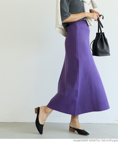 coca（coca）（コカ）の「ニットフレアスカート（スカート・レディース・グリーン/ブルー/イエロー/ブラック/マスタード/ダークグリーン/パープル/ブラウン/パープル系その他・ONE SIZE）」の22枚目の写真