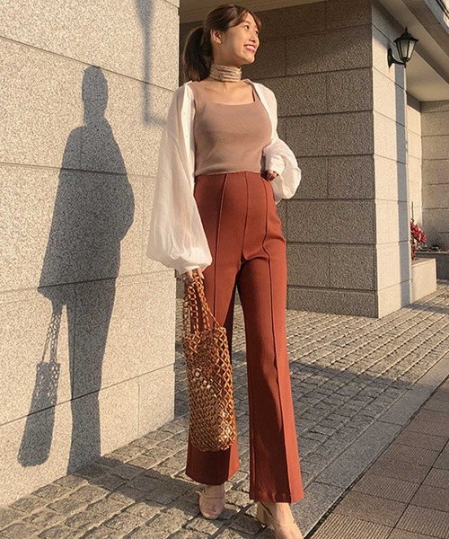 KOBE LETTUCE(コウベレタス)の「のびのびストレッチセンターラインマタニティパンツ(マタニティウェア/グッズ・レディース・ベージュ/ブラック/ブラウン/オフホワイト/グリーン系その他/ホワイト系/ネイビー系/チャコール/ブラウン系・FREE/SHORT)」の16枚目の写真