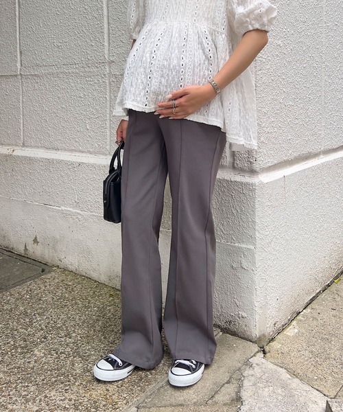 セール】のびのびストレッチセンターラインマタニティパンツ