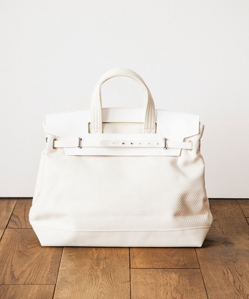 Cabas （キャバ）の「CaBas N°48 1day Tripper（ハンドバッグ・レディース・ブラック/ブラウン/グレー/ホワイト×ホワイト・MEDIUM）」の2枚目の写真