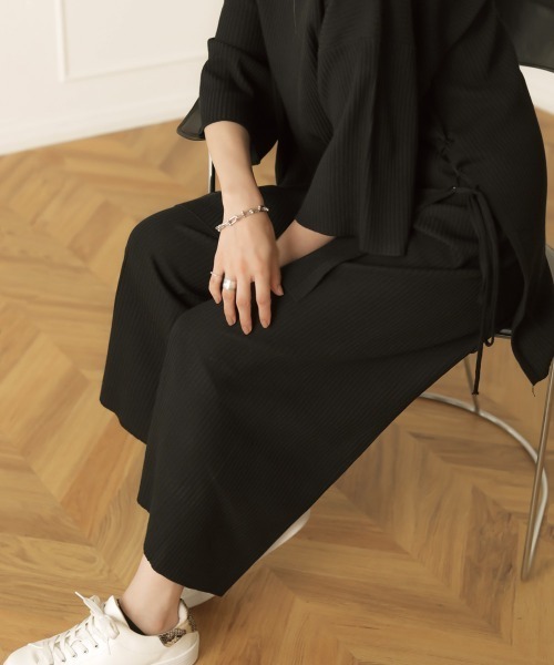 Bab（バブ）の「サイドリボンニットアップ（セットアップ・レディース・ブラック/ベージュ/ブラウン/アイボリー・FREE）」の14枚目の写真