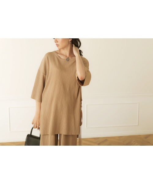 Bab（バブ）の「サイドリボンニットアップ（セットアップ・レディース・ブラック/ベージュ/ブラウン/アイボリー・FREE）」の16枚目の写真