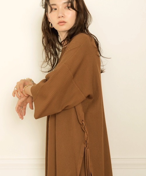 Bab（バブ）の「サイドリボンニットアップ（セットアップ・レディース・ブラック/ベージュ/ブラウン/アイボリー・FREE）」の20枚目の写真