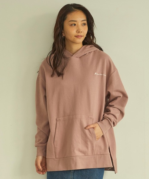 KANGOL EXTRA COMFORT（カンゴールエクストラコンフォート）の「【KANGOL EXTRA COMFORT(カンゴール　エクストラ　コンフォート)】ワイドスリットパーカー（パーカー・レディース・ブルーグレー/パープル/オフホワイト/ブラック/モカ/ベージュ/ブラウン/杢グレー/アイボリー/レンガ・LL/M/L）」の8枚目の写真