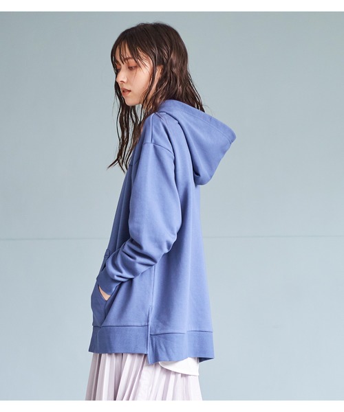 KANGOL EXTRA COMFORT（カンゴールエクストラコンフォート）の「【KANGOL EXTRA COMFORT(カンゴール　エクストラ　コンフォート)】ワイドスリットパーカー（パーカー・レディース・ブルーグレー/パープル/オフホワイト/ブラック/モカ/ベージュ/ブラウン/杢グレー/アイボリー/レンガ・LL/M/L）」の20枚目の写真