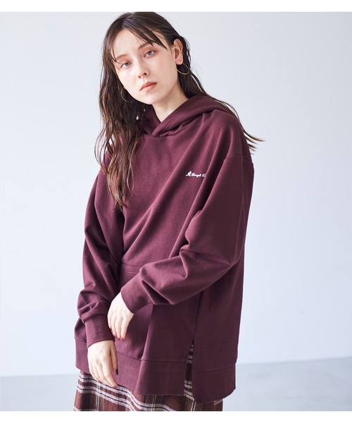 KANGOL EXTRA COMFORT（カンゴールエクストラコンフォート）の「【KANGOL EXTRA COMFORT(カンゴール　エクストラ　コンフォート)】ワイドスリットパーカー（パーカー・レディース・ブルーグレー/パープル/オフホワイト/ブラック/モカ/ベージュ/ブラウン/杢グレー/アイボリー/レンガ・LL/M/L）」の18枚目の写真