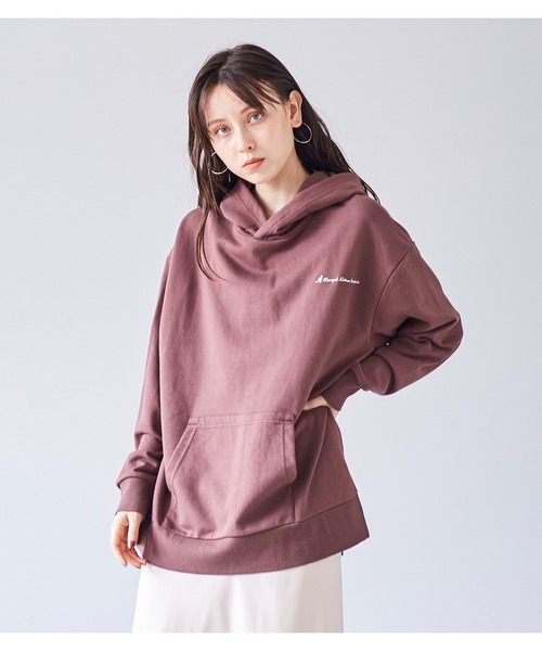 KANGOL EXTRA COMFORT（カンゴールエクストラコンフォート）の「【KANGOL EXTRA COMFORT(カンゴール　エクストラ　コンフォート)】ワイドスリットパーカー（パーカー・レディース・ブルーグレー/パープル/オフホワイト/ブラック/モカ/ベージュ/ブラウン/杢グレー/アイボリー/レンガ・LL/M/L）」の17枚目の写真