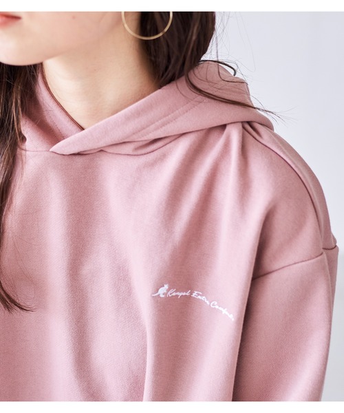 KANGOL EXTRA COMFORT（カンゴールエクストラコンフォート）の「【KANGOL EXTRA COMFORT(カンゴール　エクストラ　コンフォート)】ワイドスリットパーカー（パーカー・レディース・ブルーグレー/パープル/オフホワイト/ブラック/モカ/ベージュ/ブラウン/杢グレー/アイボリー/レンガ・LL/M/L）」の14枚目の写真