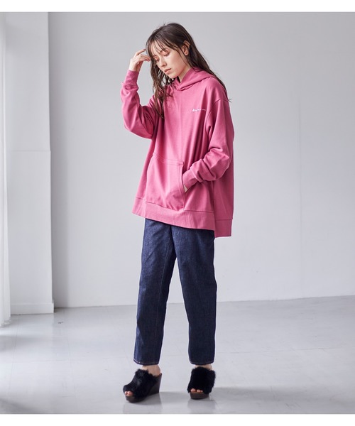 KANGOL EXTRA COMFORT（カンゴールエクストラコンフォート）の「【KANGOL EXTRA COMFORT(カンゴール　エクストラ　コンフォート)】ワイドスリットパーカー（パーカー・レディース・ブルーグレー/パープル/オフホワイト/ブラック/モカ/ベージュ/ブラウン/杢グレー/アイボリー/レンガ・LL/M/L）」の13枚目の写真