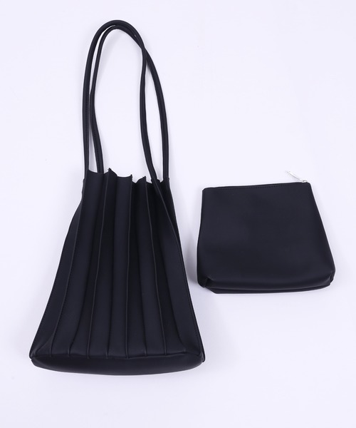 WC（ダブル シー）の「WC/プリーツトートバッグ（トートバッグ・レディース・アイボリー/ブラック・FREE）」の4枚目の写真