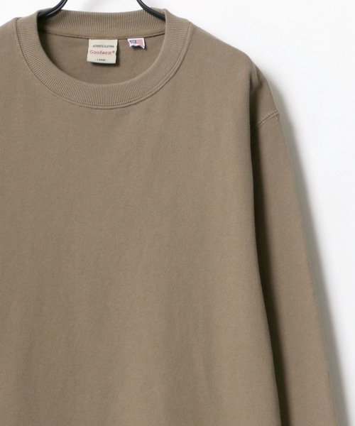 Goodwear（グッドウェア）の「Goodwear/グッドウェア 裏毛 USAコットン 無地 クルーネック スウェット トレーナー/レディース メンズ（スウェット・メンズ・ブラック/ベージュ/ブラウン/グレー/オフホワイト/カーキ/グリーン/ネイビー/グレイッシュベージュ・M/L/XL）」の6枚目の写真