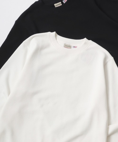 Goodwear（グッドウェア）の「Goodwear/グッドウェア 裏毛 USAコットン 無地 クルーネック スウェット トレーナー/レディース メンズ（スウェット・メンズ・ブラック/ベージュ/ブラウン/グレー/オフホワイト/カーキ/グリーン/ネイビー/グレイッシュベージュ・M/L/XL）」の2枚目の写真