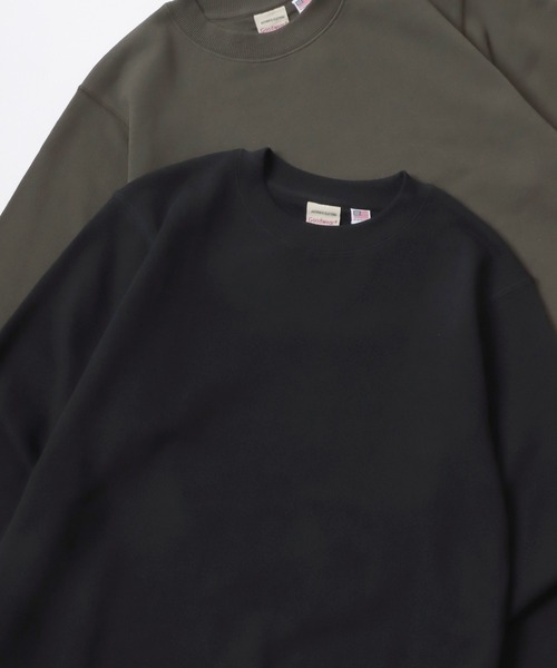 Goodwear（グッドウェア）の「Goodwear/グッドウェア 裏毛 USAコットン 無地 クルーネック スウェット トレーナー/レディース メンズ（スウェット・メンズ・ブラック/ベージュ/ブラウン/グレー/オフホワイト/カーキ/グリーン/ネイビー/グレイッシュベージュ・M/L/XL）」の3枚目の写真