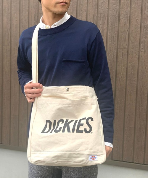 Dickies(ディッキーズ)の「Dickies MAT CANVAS TOTE M(トートバッグ・レディース・ホワイト/オレンジ・FREE)」の1枚目の写真