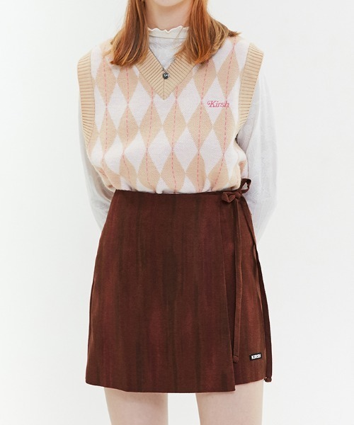 KIRSH(キルシー)の「WATER-COLOR WRAP SKIRT/ウォーターカラーラップスカート(スカート)」|ベージュ