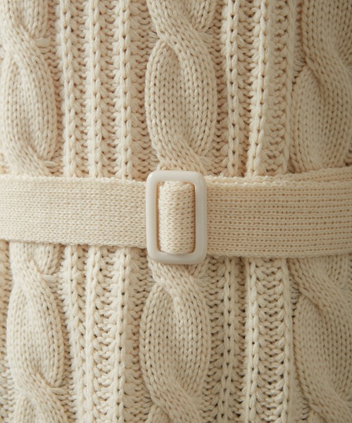 SpRay（スプレイ）の「ベルト付ケーブルチュニック（チュニック・レディース・ブラック/ベージュ/ブラウン/モカ・FREE）」の17枚目の写真