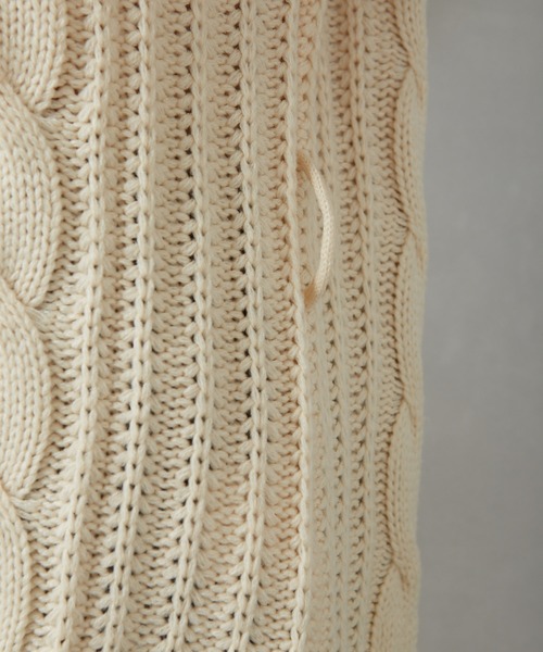 SpRay（スプレイ）の「ベルト付ケーブルチュニック（チュニック・レディース・ブラック/ベージュ/ブラウン/モカ・FREE）」の12枚目の写真