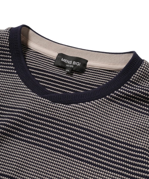 MEN'S BIGI(メンズビギ)の「フクレボーダー ストレッチロングTシャツ(Tシャツ/カットソー・メンズ・ネイビー/ホワイト/ブラウン・02/03/01)」の17枚目の写真