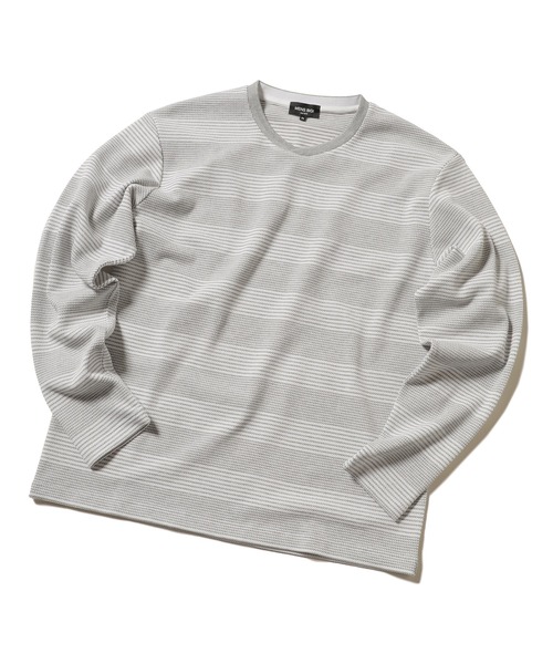 MEN'S BIGI(メンズビギ)の「フクレボーダー ストレッチロングTシャツ(Tシャツ/カットソー・メンズ・ネイビー/ホワイト/ブラウン・02/03/01)」の21枚目の写真