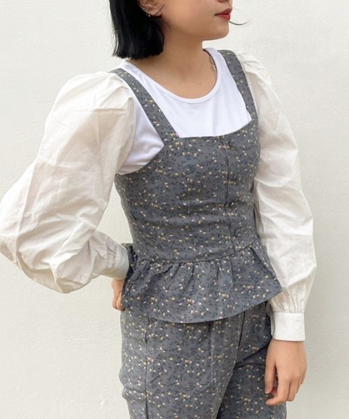 apres jour（アプレジュール）の「花柄ビスチェセット【ZOZOTOWN限定アイテム】（Tシャツ/カットソー・レディース・アイボリー/ミント/モカ/ダークブルー・フリー/X-LARGE）」の4枚目の写真