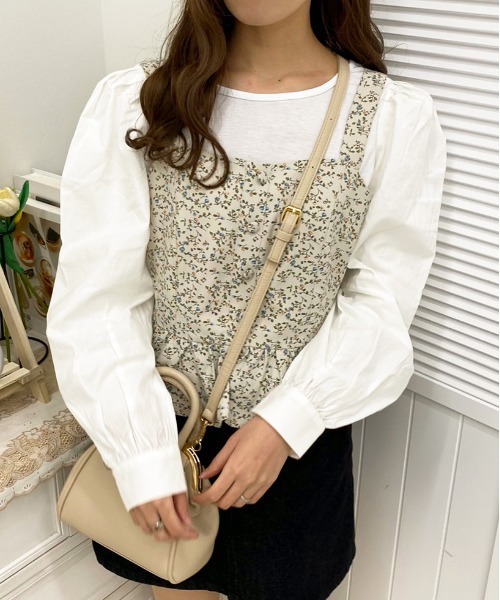 apres jour（アプレジュール）の「花柄ビスチェセット【ZOZOTOWN限定アイテム】（Tシャツ/カットソー・レディース・アイボリー/ミント/モカ/ダークブルー・フリー/X-LARGE）」の8枚目の写真