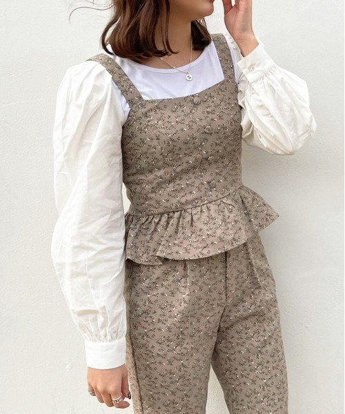 apres jour（アプレジュール）の「花柄ビスチェセット【ZOZOTOWN限定アイテム】（Tシャツ/カットソー・レディース・アイボリー/ミント/モカ/ダークブルー・フリー/X-LARGE）」の17枚目の写真