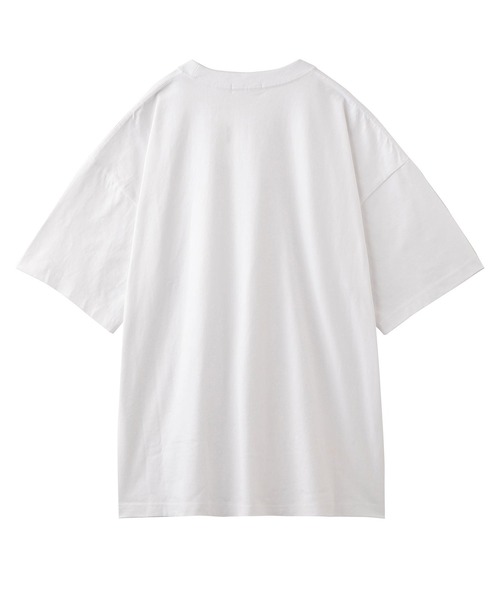 MILKFED.（ミルクフェド）の「BAR WAPPEN POCKET BIG S/S TEE / ビッグシルエット 半袖Tシャツ（Tシャツ/カットソー・レディース・ブラック/ベージュ/ライトグリーン/ライトグレー/ホワイト/レッド/A/パープル/オリーブ・ONE SIZE）」の13枚目の写真