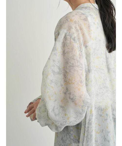 earth music&ecology(アースミュージックアンドエコロジー)の「バンドカラーシアーシャツ *(シャツ/ブラウス・レディース・ベージュ/ブラウン/サックスブルー/ミント・FREE)」の11枚目の写真