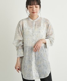 earth music&ecology | バンドカラーシアーシャツ ＊(シャツ/ブラウス)