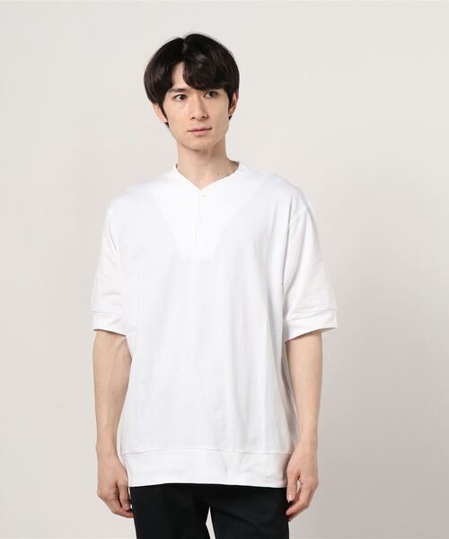 RAWLIFE（ロウライフ）の「ANTICIPO/アンティチポ/henry neck tee（Tシャツ/カットソー・メンズ・ブラック/ホワイト・46/50/48）」の2枚目の写真