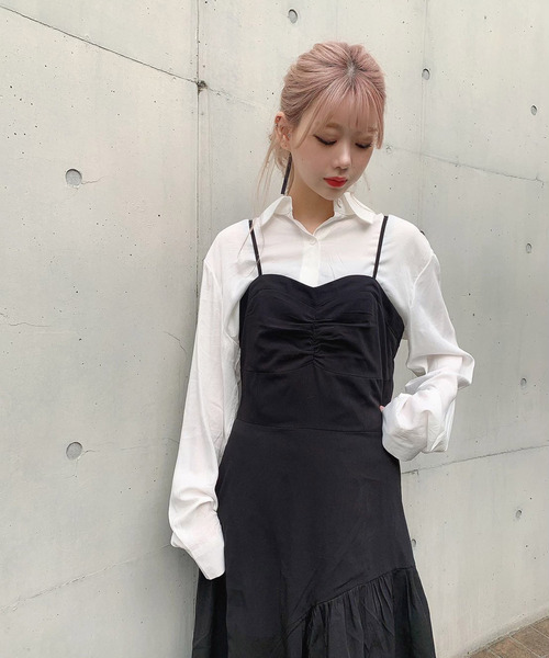 Voyage titty&Co.PETIT（ボヤージュティティアンドコープチ）の「【Voyage titty&Co.】voyage2021SSイレヘムキャミワンピース（ワンピース・レディース・ブラック・FREE）」の7枚目の写真