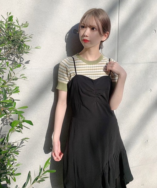 Voyage titty&Co.PETIT（ボヤージュティティアンドコープチ）の「【Voyage titty&Co.】voyage2021SSイレヘムキャミワンピース（ワンピース・レディース・ブラック・FREE）」の15枚目の写真