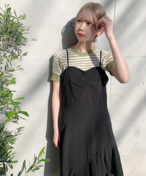 Voyage titty&Co.PETIT（ボヤージュティティアンドコープチ）の「【Voyage titty&Co.】voyage2021SSイレヘムキャミワンピース（ワンピース・レディース・ブラック・FREE）」の13枚目の写真