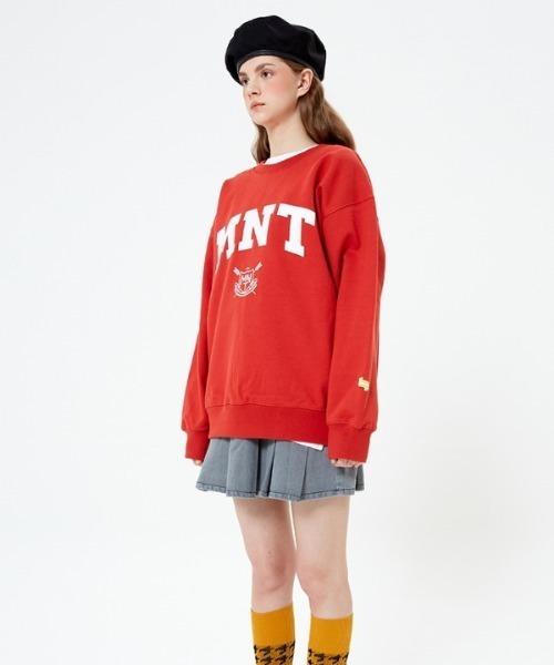 ★MAINBOOTH★Varsity MNT Heavy Sweatshirt(BRICK)★正規品 MAINBOOTH（メインブース）の「【MAINBOOTH 】バーシティMNT